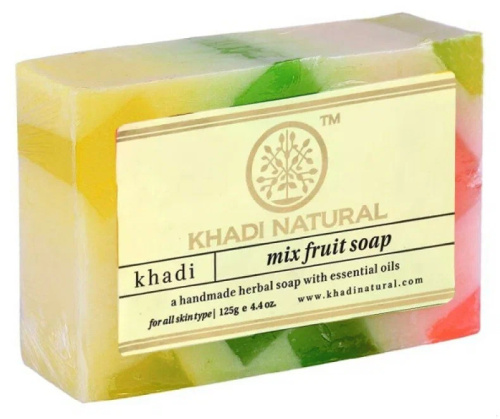 Мыло Фруктовый Микс, ручная работа (Mix Fruit handmade soap), 125 гр Khadi Natural